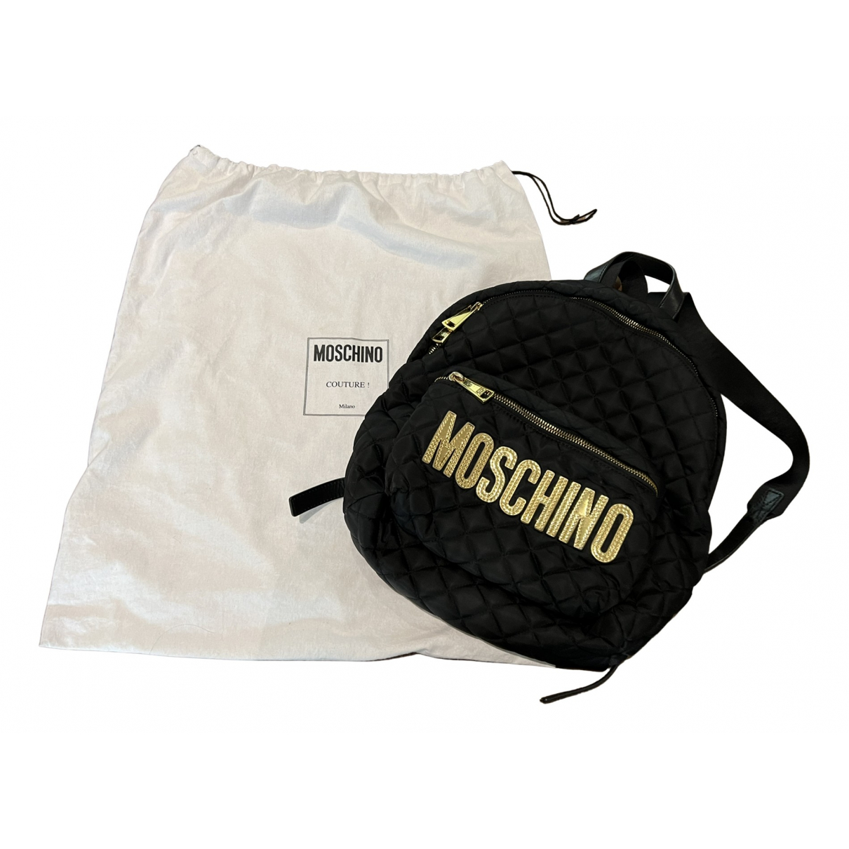 Biker backpack Moschino Black in 